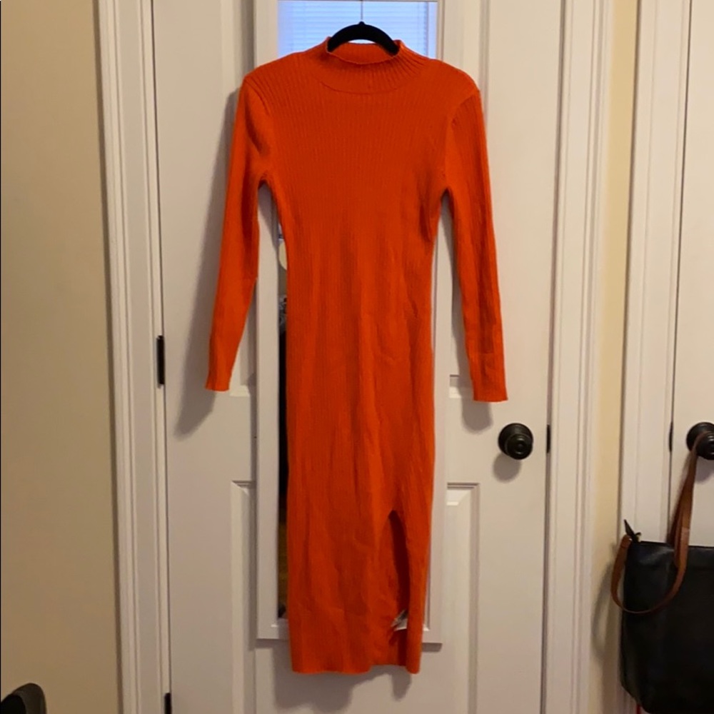 H&M Orange Rib-knit Dress
